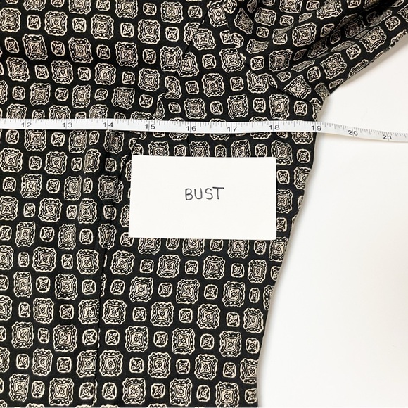 J. McLaughlin Stretch Knit Sheath Dress Medium black tan damask print pockets - Picture 9 of 15